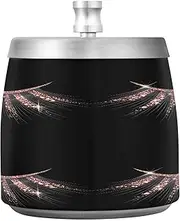 Elegant Black Eyelashes Sparkling Rose Gold Accents Black Ash Tray Trash Can, Ashtrays for Cigarettes with Lid, Home Ashtrays for Cigarettes