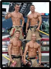 Sexy Firefighter Hunks Refrigerator Magnet