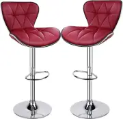 Leader Shell Back Bar Stools Set of 2, Adjustable Bar Stool with Back, Swivel Ba