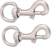 ifundom Pet Supplies 2pcs Collar Spring Hooks with Swivel Joints for Traction Rope Alloy Buckle Harness Accessory