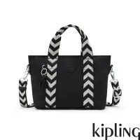 在飛比找Yahoo奇摩購物中心優惠-Kipling 黑色人字纹拼接大開口肩背包-MINTA