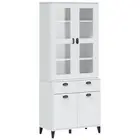 Highboard Sideboard Storage Cabinet Living Room White Solid Wood Pine vidaXL