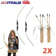 2/4X Classic Wooden Bow & Arrow Archery Set Outdoor Games Toys & Gifts for Kids