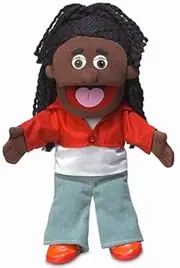 14" Sierra, Black Girl, Hand Puppet