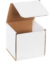 Pack of 200 Strong Corrugated Mailer 6x6x6 White Square Folding Mailing Boxes
