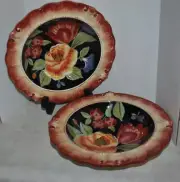 New Certified International S/2 Soup Past Bowl PAMELA GLADDING Black Tapestry