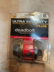 Deadbolt Exterior Ultra Security Plus Locking Oil Rubbed Bronze. NEW