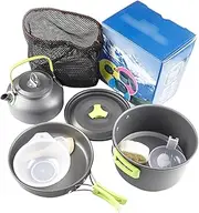 Camp Cookware - Foldable Backpacking Cooking Set - Heat-Resistant Aluminum Outdoor Utensils for Overland RV Backpacking