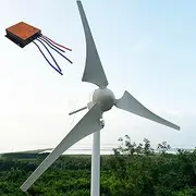 ZHOZHUT 800W / 1000W / 1200W Wind Turbine Generator 12V / 24V / 48V 3 Blades Horizontal Home Wind Turbines Generator with MPPT Controller, Wind Power Generator for Outdoors, Farms, Boats,1000w,48V
