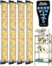 DOMMIA Grow Lights, 80W Dimmable, IP54 Waterproof LED Grow Light Strip with 6/10/14/18H Timer, 3 Spectra Modes, 16” Aluminum Full Spectrum Grow Light Bar Individually Controlled