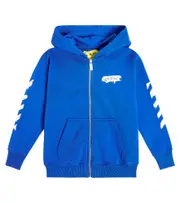 [Off-White Kids] Off-White Kids Logo cotton hoodie Y 10 blue