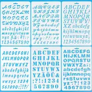 6 PCS Drawing Painting Stencils Scale Template Sets, Alphabet Letter