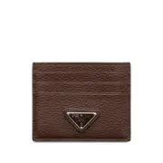 [Prada] Prada Leather Card Holder ONE SIZE BROWN