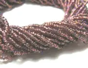 11/0 FULL HANK ~ LT AMETHYST COPPER RB ~ GLASS SEED BEADS ~ 12 Strands