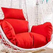 Waterproof Outdoor Hanging Egg Chair Cushion Cover Red Single Seat Swing Egg Chair Cover with Zipper (No Pad)