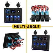 24V Dual USB Car Charger Power Socket Blue LED Cigarette Voltmeter Switch Panel (for: Renault)