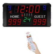 LED Indoor Scoreboard 14 Digits Display Multi Sports Electronic Scoreboard fo...