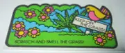 VTG 80s MELLO SMELLO Scratch & Sniff Sticker KEEP OFF THE GRASS Marijuana Hemp