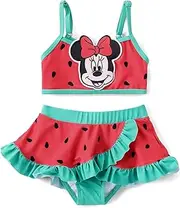[Disney] Mickey and Friends Girls 2 Piece Tankini Bathing Suits Summer Rash Guard Swimwear