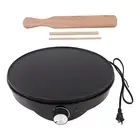 Electric Griddle Crepe Maker with Batter Spreader Wooden Spatula US Plug 100‑120
