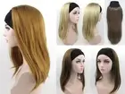 WOMENS 18" LONG STRAIGHT HAIR LAYERED WIG HAIRPIECE W/ ELASTIC HEADBAND PATRICIA