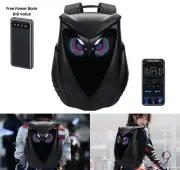LED OWL Backpack Motorcycle Helmet Bag Waterproof Digital Light 56*80 Hard Shell