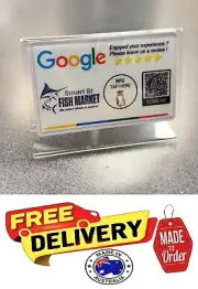 Social Media Smart Contactless Sharing NFC Google 'Review Us' Card Tap + QR Code