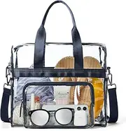 Bluome Clear Bag For Stadium Events 12×6×12 Crossbody Beach Lunch Tote Transparent Bag Purse Stadium Approved For Women Men