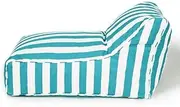 Billy Fresh Chill Out Outdoor Beanbag, 100 cm Length x 70 cm Width x 65 cm Height, Turquoise/White