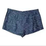 TOPSHOP NEW Shimmery Blue Women's Dressy Shorts With Side Stripes Size 10