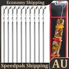 10Pcs Kabob Skewers Stainless Steel Barbecue Flat Skewers Kitchen Accessories AU