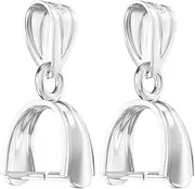 Qulltk 925 Sterling Silver Pinch Bails for Jewelry Making Pendant Clasp Pinch Clip Bail Clasp 3 Sizes Pendant Jewelry Connector for Necklace Dangle Charm DIY Craft Making