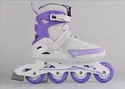 COSMOID Women's Adult Fitness Inline Skate - Roller Skates Blades Adult Female, Indoor Outdoor,White & Purple,Size 5-12,Move