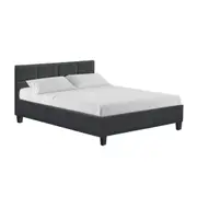 Bed Frame Double Size Charcoal Fabric