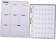 Angoily 2 Sheet Schedule Calendar for Refrigerator Weekly Planner for Fridge Schedule Refrigerator Schedule for Fridge Weekly Calendar Soft White