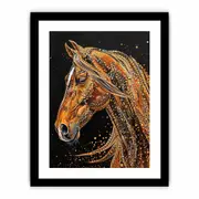 Golden Horse Canvas Painting Print