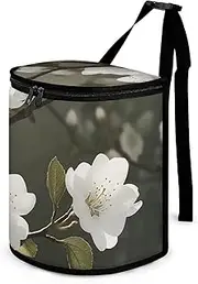 Garbage Storage Bags, White Flowers Spring Printed Garbage Storage Bags,car Garbage Storage Bags,Portable Garbage Storage Bags