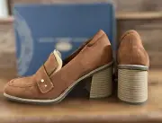 Dr. Scholl’s Rumors Size 9 M Women’s Loafers Block Heels Copper Brown