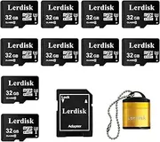 Lerdisk Pack of 10 Micro SD Card 32GB U3 V30 A1 Class 10 | 4K Video for Drones, Dash Cams & Android Devices | IP65 Waterproof (32GX10)
