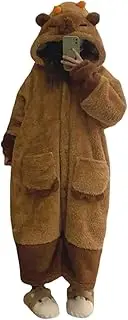 [Hesaco] Oversized Blanket Hoodie Sweatshirt, Capybara Wearable Sherpa Lounging Pullover for Adults Women Men