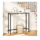 Narrow Console Table, Tempered Glass Sofa Table, 29.5 In Small Side Table, Mode