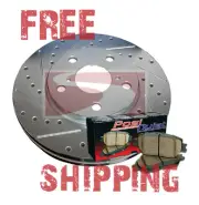 REAR Drill Slot Brake Rotors + Pads for S60 V70 XC70 w/300mm (for: Volvo)