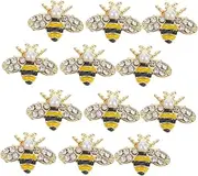 COMNESTBI 12pcs Cute Bee Nail Charms Alloy Nail Art Embellishments for Boys and Girls Adorable Bee Shape Supplies Safe Playful