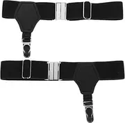 [ibasenice] Men's Sock Braces Black Garters Elastic Straps for Tuxedo and Dress Socks