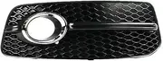 Car Front Bumper Down Honeycomb Grille Fog Light Lamp Frame Compatible For Audi Q5 S-Line Sport Sytle 2009 2010 2011 2012 Car Accessories(Left Side)