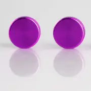 Set of 2 Aluminum Cap License Plate Frame Purple Stainless Steel Screw Anti Rust (for: Volkswagen)