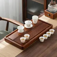 在飛比找ETMall東森購物網優惠-實木茶盤整塊花梨茶臺長方形家用茶海簡約大號原木排水式桌面天然