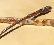 Wand - Wattle Gall Vial Crystal Electroformed Wand - Witch, Wiccan, Pagan