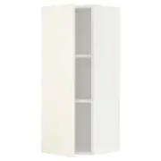 METOD wall cabinet with shelves, white/Vallstena white, 40x37x100 cm