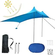 Beach Canopy | Pop-up Camping Canopy Sunshade | Portable Outdoor Protection Large Umbrella for Kids, All Ages, Friends, Family